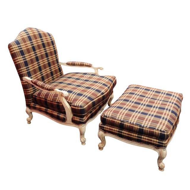 Experience timeless comfort with the Highland House French Country Bergère Chair and Ottoman Set. Indulge in a perfect...