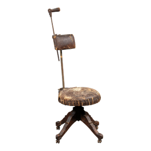 Antique Adjustable Rolling Dental Chair by O. C. White