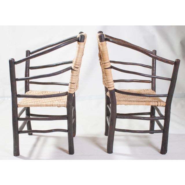 Pair Vintage Old Hickory Barrel Chair Style Andrew Jackson For Sale - Image 4 of 18
