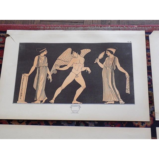 This set of six (6) large hand finished antique early 19th century hand finished chromolithographs depict motifs that were...