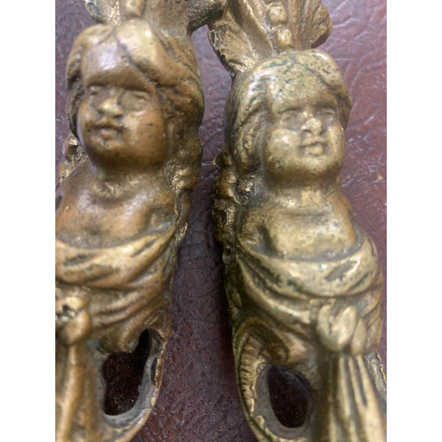 French Antique French Bronze Ormolu Figural Furniture Ornaments – Pair For Sale - Image 3 of 9