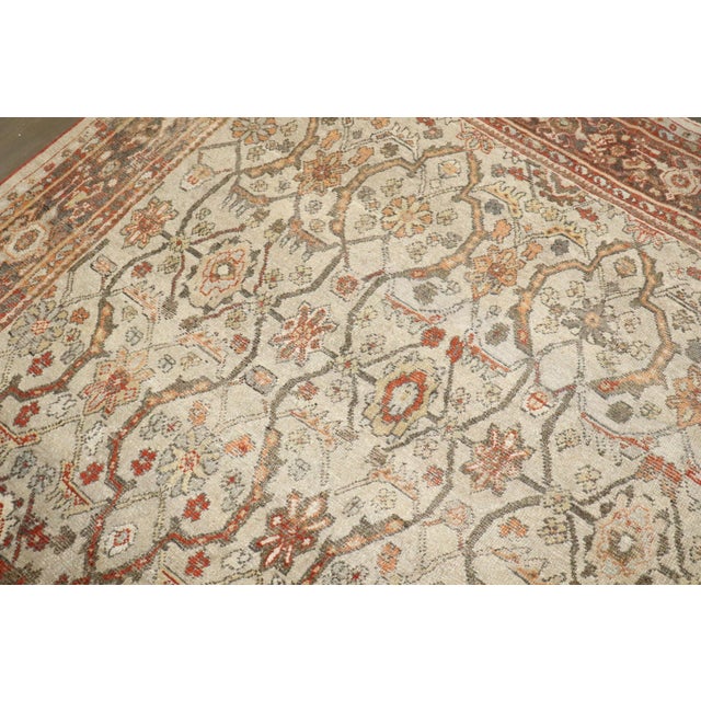 Persian Ivory Antique Zabihi Collection Persian Mahal Rug For Sale - Image 3 of 10