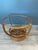 1950s Vintage Round Bamboo and Glass Side Table For Sale - Image 5 of 5