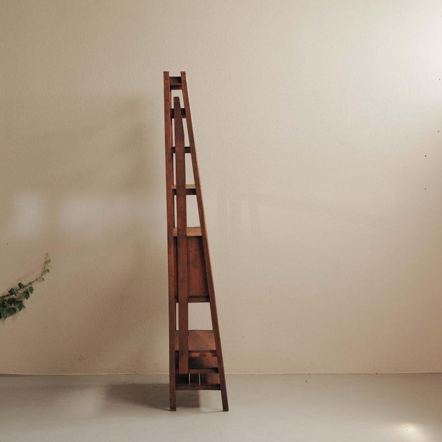 Architectural Pine and Oak Secretary Bookcase, France, 1960 For Sale - Image 11 of 18