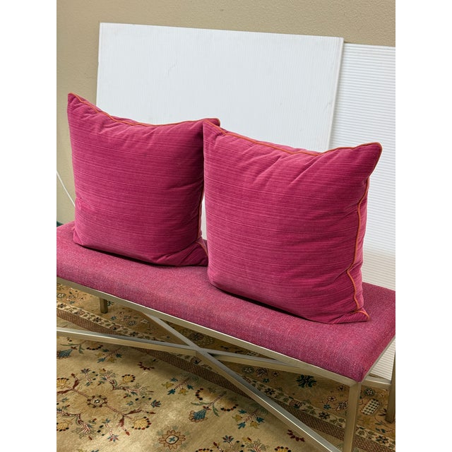 Contemporary Susan Lund Chastain Magenta/Berry Throw Pillows, Pair For Sale - Image 3 of 12