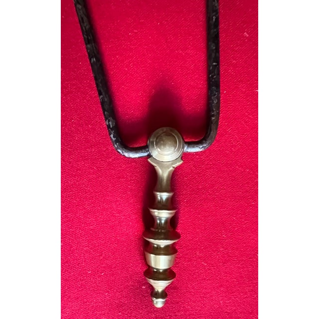 Antique Early 19th Century American Federal Brass & Iron Fireplace Tool - Tongs For Sale In New York - Image 6 of 12