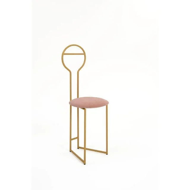 Contemporary Joly Chairdrobe in Gold with High Back and Pesco Velvet Seat by Colé Italia For Sale - Image 3 of 9