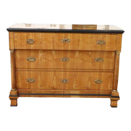 Biedermeier Cherry Wood Chest of Drawers with Columns, 1830 For Sale
