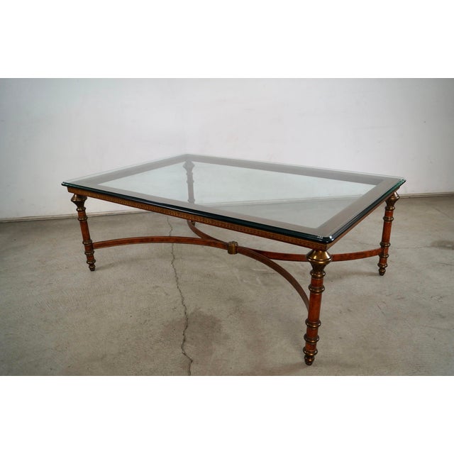 Maitland - Smith 1970’s Hollywood Regency Maitland & Smith Leather & Brass Coffee Table For Sale - Image 4 of 12