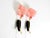 A pair of rare mid-century modern wall lamps featuring rolled pink acrylic glass shades. a beautiful design, typical of...