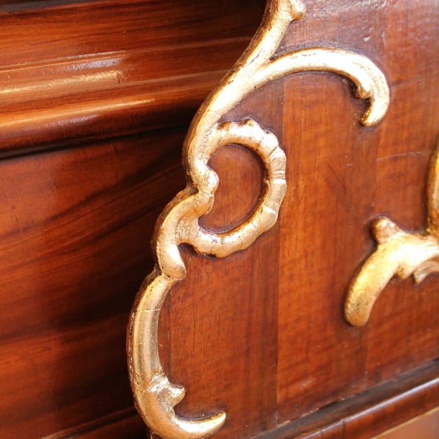 Scandinavian Rococo Walnut and Gilt Mirror For Sale - Image 9 of 12