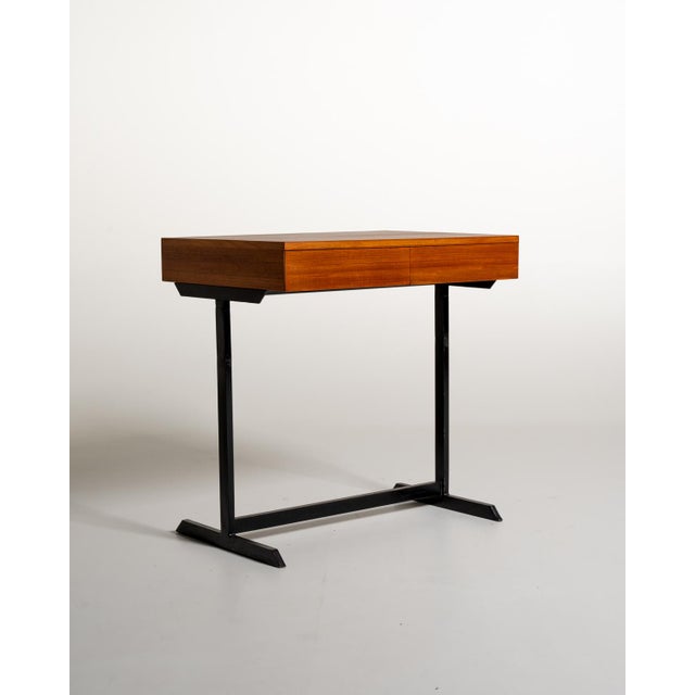 Teak and Black Painted Metal Desk, Europe, 1960s For Sale - Image 9 of 9