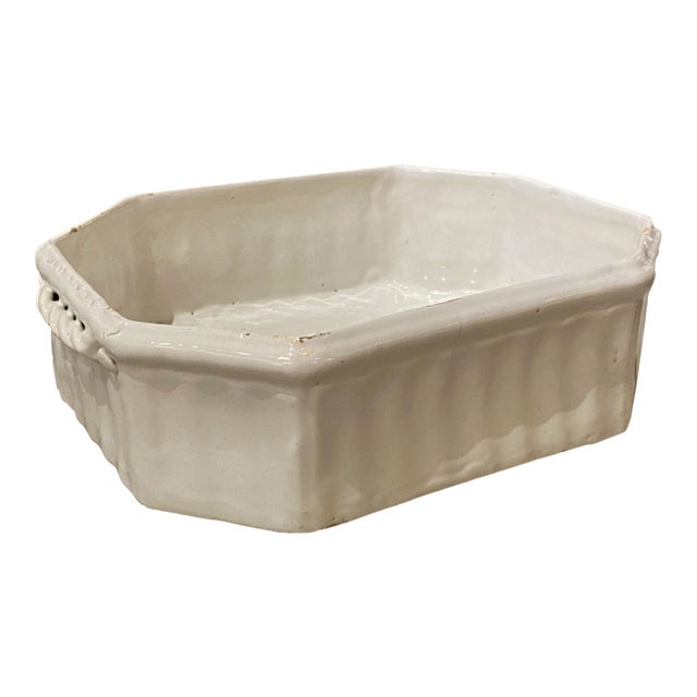 French White Faience Dish For Sale