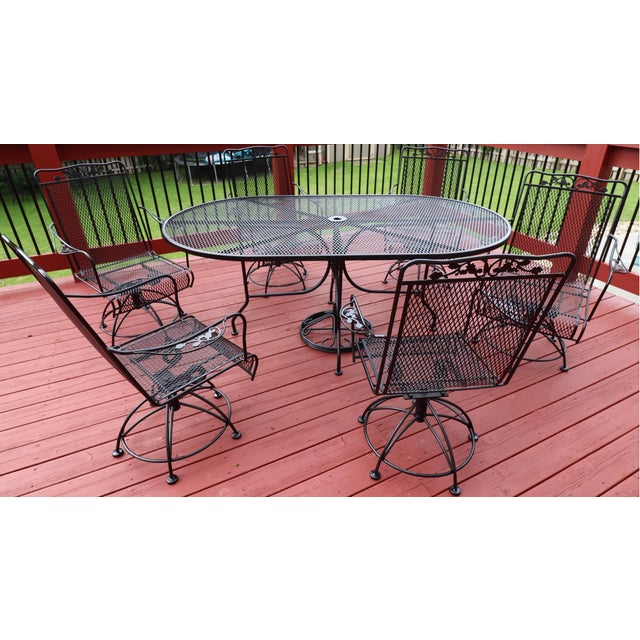 Meadow Craft "Dogwood" Iron Family Patio Set For Sale - Image 12 of 12