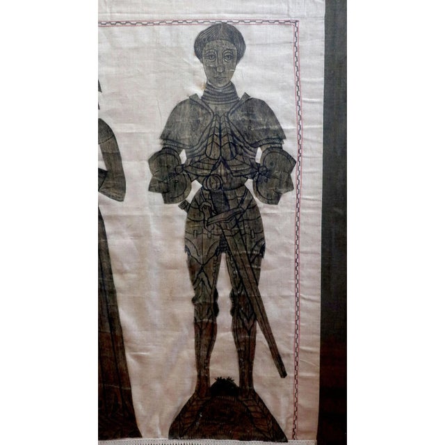 Late 19th Century Engraved Brass Rubbing in Gothic Revival Style on Linen Panel, Framed For Sale - Image 10 of 13