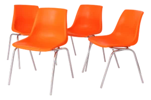 Vintage Stacking Chairs, 1970s, Set of 4
