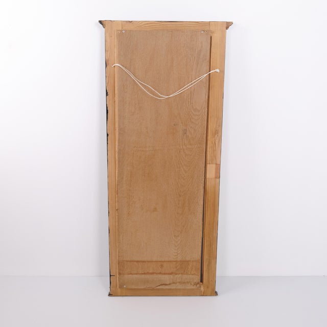 Mirror with Black Painted Pine Frame, 1940s For Sale - Image 6 of 7