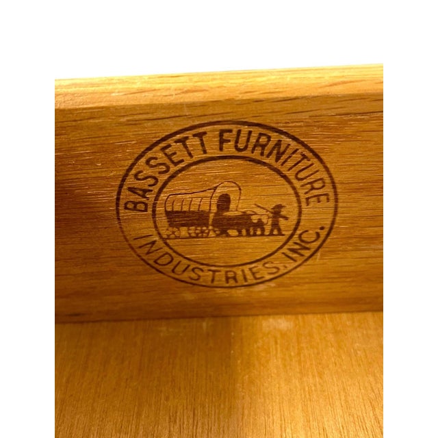 1970s Mid Century Modern Bassett Furniture 4 Drawer Dresser With Dovetail Construction and Brass-Toned Pulls For Sale - Image 10 of 10