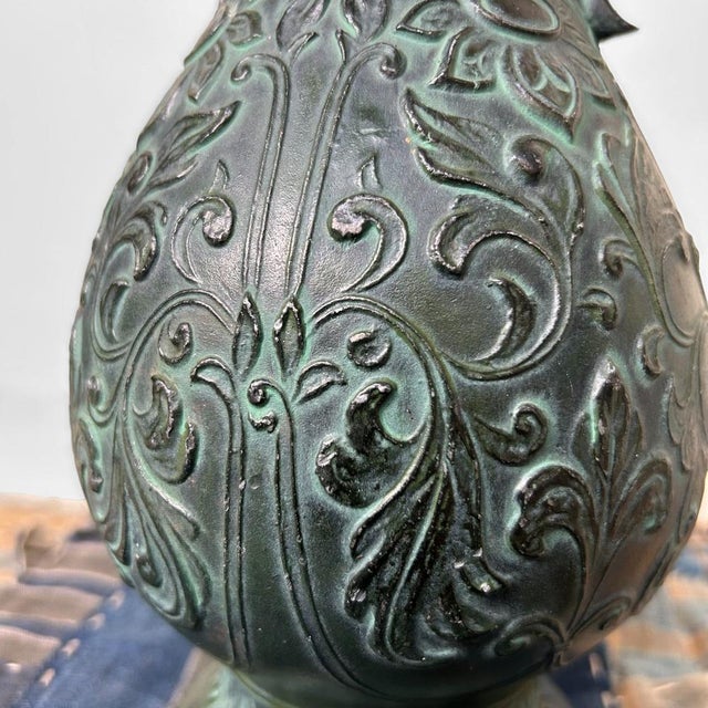 Japanese Takaoka Ikebana Vase, Metalcraft, 1950s For Sale - Image 6 of 13