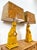 Mid-Century Modern Vintage Yellow Ceramic Foo Dog Lamps - A Pair For Sale - Image 3 of 12