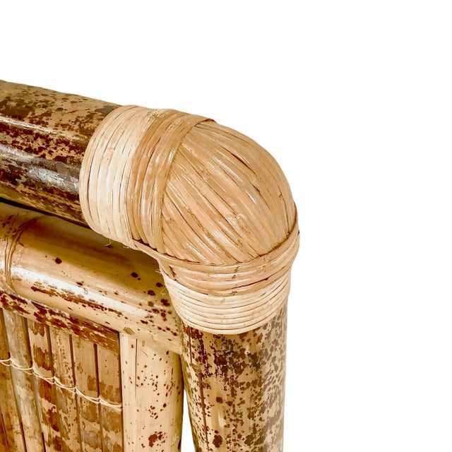 Vintage Natural Bamboo Side Chair With Wrapped Details For Sale - Image 17 of 18