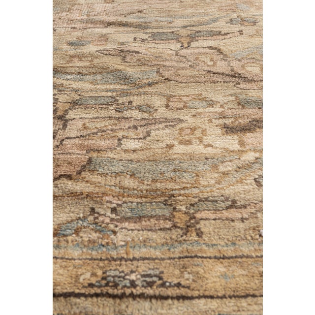 19th Century Antique Circa 1890 Taupe Malayer Hand Knotted Rug 11'2 X 18' For Sale - Image 5 of 9