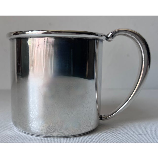 English Vintage Sterling Silver Hallmarked Child's Cup For Sale - Image 3 of 9