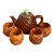 Vintage Pineapple Ceramic Teapot and Mugs Set For Sale