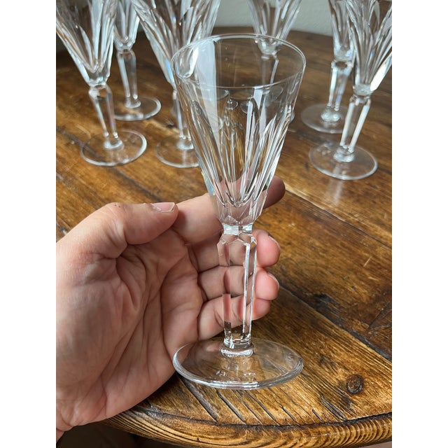 Transparent Waterford Sheila Pattern Sherry Crystal Glasses Set of 8 For Sale - Image 8 of 10