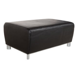Volare Ottoman in Black Leather from Koinor For Sale