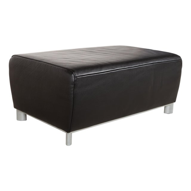 Volare Ottoman in Black Leather from Koinor For Sale