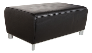 Volare Ottoman in Black Leather from Koinor