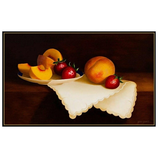 Message us to inquire about custom framing options! (Included for free with every purchase) The artwork here, "Peaches and...
