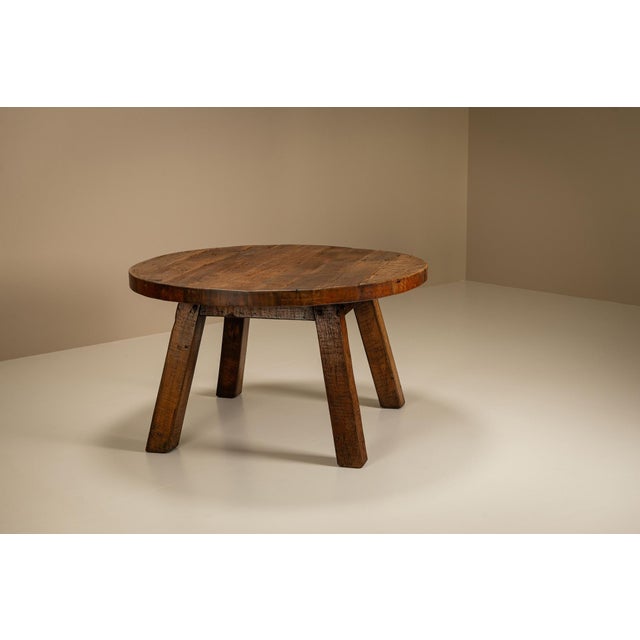 Brutalist Brutalist Round Dining Table, France, 1950s For Sale - Image 3 of 12