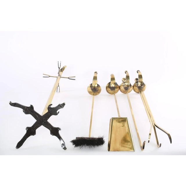 Mid 20th Century Mid 20th Century European Brass Fireplace Tool Accessories For Sale - Image 5 of 11