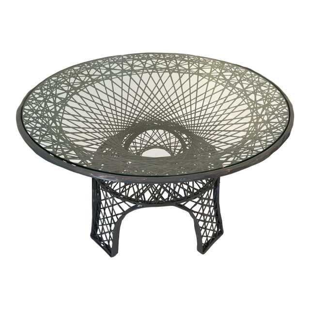 Mid-Century Modern Spun Charcoal Fiberglass Dining Table ...