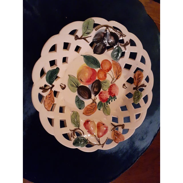 1970s 1970s Hand Painted Reticular Bowl Made in Italy For Sale - Image 5 of 6