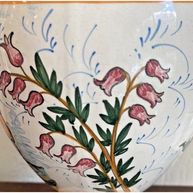 Ceramic Early Vintage French Henriot Quimper Urn Vase Decor Riche Border For Sale - Image 7 of 11