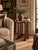 Elegant vintage oval side table by Hekman Furniture Co., crafted in richly finished mahogany with a beautiful matched-...