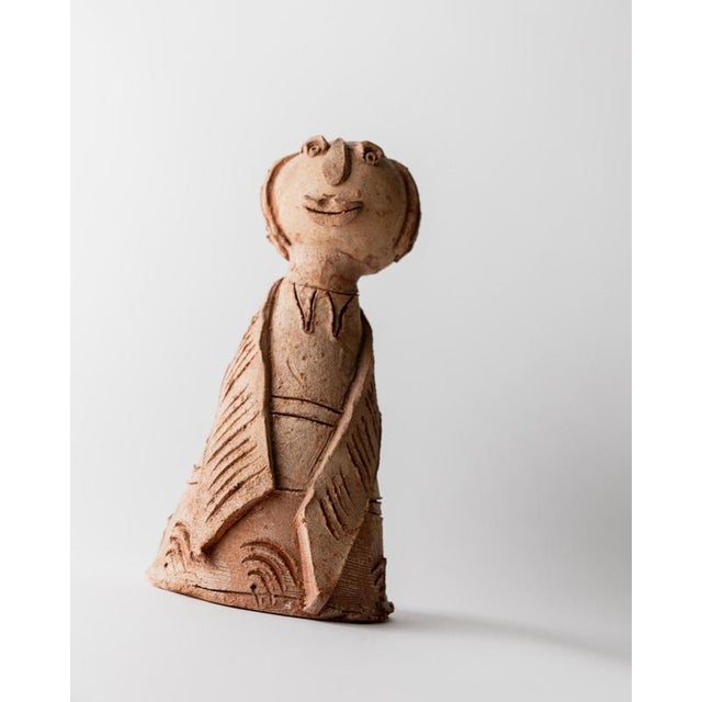 Brown Vintage Terracotta Ceramic Sculpture, 1960s For Sale - Image 8 of 11