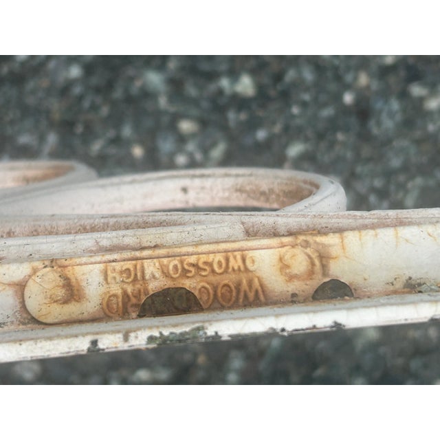 Metal 3 Vintage Woodard Stamped Wrought Iron Chairs **** For Sale - Image 7 of 8