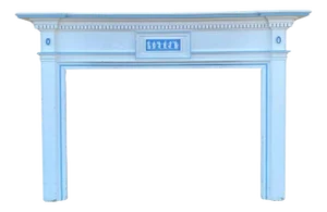 Antique Georgian Neoclassical White Painted Fireplace Mantel With Wedgwood Plaques