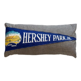 Pennsylvania Hershey Park Vintage Pennant on New Woven Throw Pillow For Sale