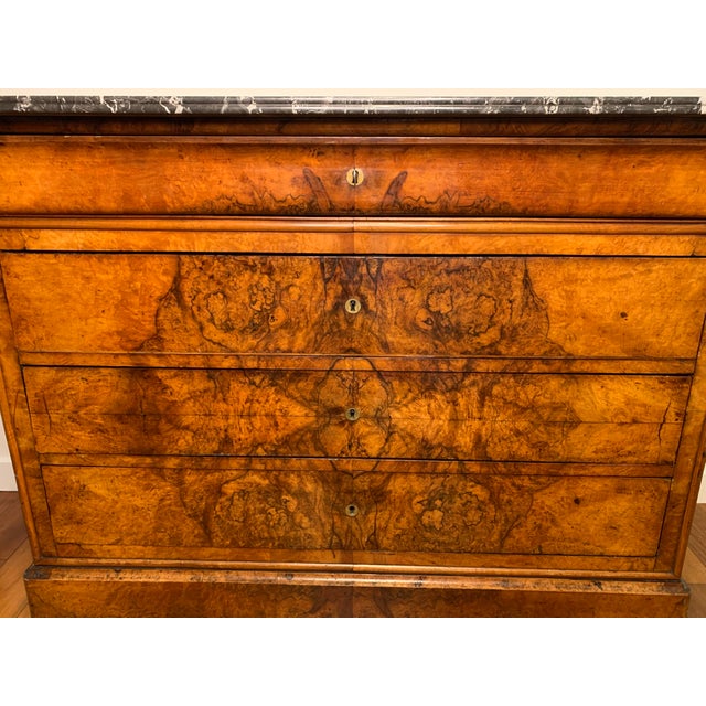A Louis Philippe Figured Walnut Commode, Mid 19th Century For Sale - Image 10 of 14