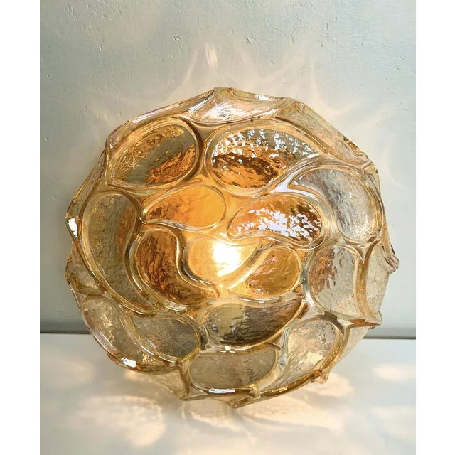 1960s Amber Glass Ceiling or Flush Mount, Germany, 1960s For Sale - Image 5 of 13