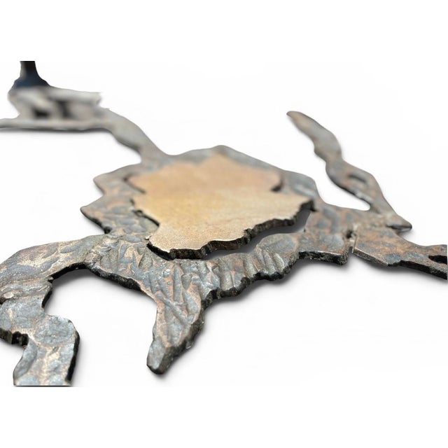 Sculptural Metal and Glass Coffee Table by René Broissand Welded, France, 1998 For Sale - Image 4 of 12