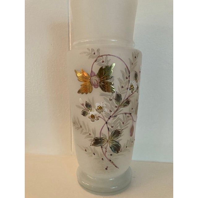 Vintage Bristol Glass Vase For Sale - Image 4 of 6