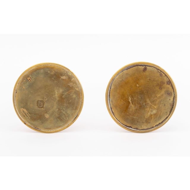 Early 20th Century Pair of Arts and Crafts Brass Candlesticks For Sale - Image 5 of 5