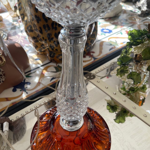 1990s Saint Louis "Maharadja" Amber & Clear Crystal Candelabra For Sale - Image 5 of 10