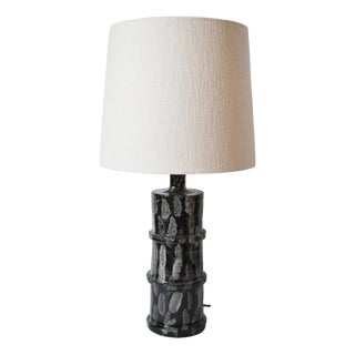 Grey and Black Ceramic Table Lamp by Barracuda Interiors For Sale